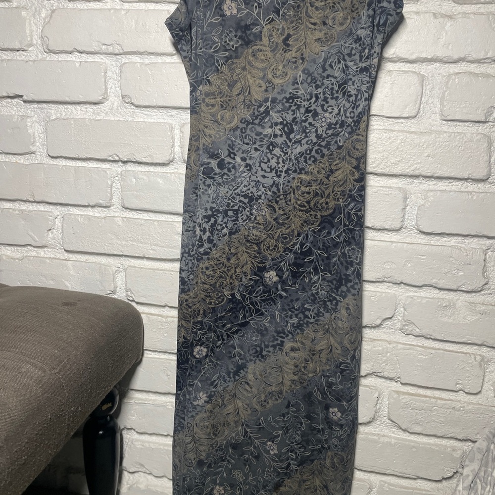 Elegant Blue and Gold Women's Dress
